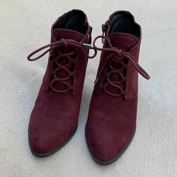 Franco Sarto Lennon Faux Suede Wedge Booties Sz 7.5 - Picture 4 of 16